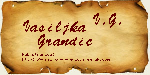 Vasiljka Grandić vizit kartica